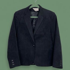 Blassport by Bill Blass Black Suede Blazer Jacket